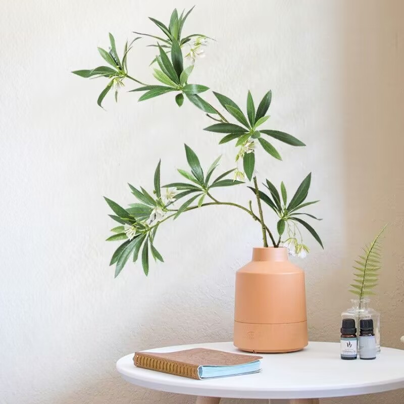 Dracaena Marginata - 35.43 인치 인공 물 돌 반얀