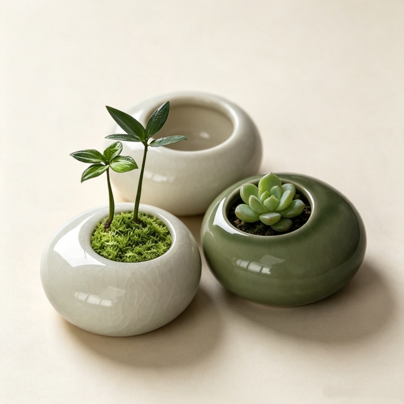 미니 아이스크랙 글레이즈드 화분, 창의적인 다육식물 화 - Echeveria Succulent 리뷰 및 가격