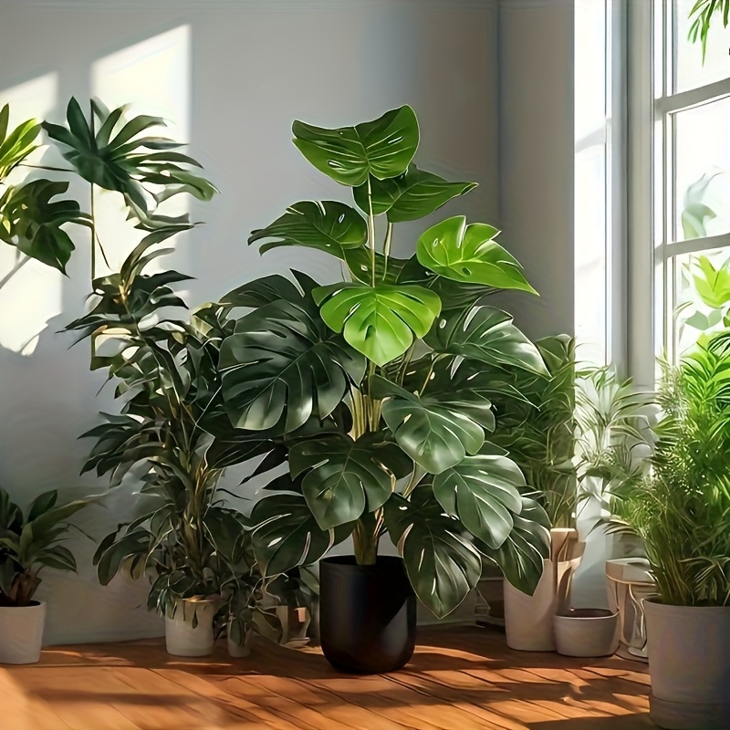 인공 몬스테라 야자수 나무, 사실적인 플라스틱 녹색 식 - Dracaena Marginata 리뷰 및 가격